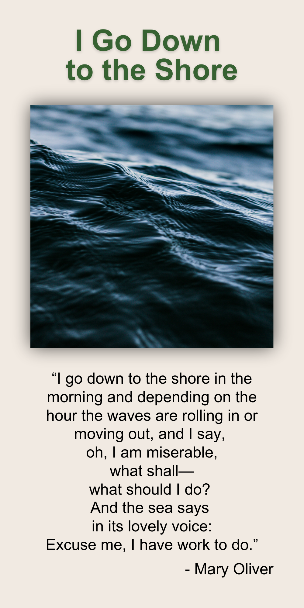 I Go Down to the Shore